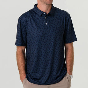 Burlebo Performance Polo in Navy Stars and Stripes