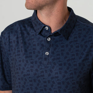 Burlebo Performance Polo in Navy Stars and Stripes