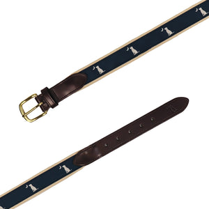 Local Boy Ribbon Belt in Blue Dog & Moon