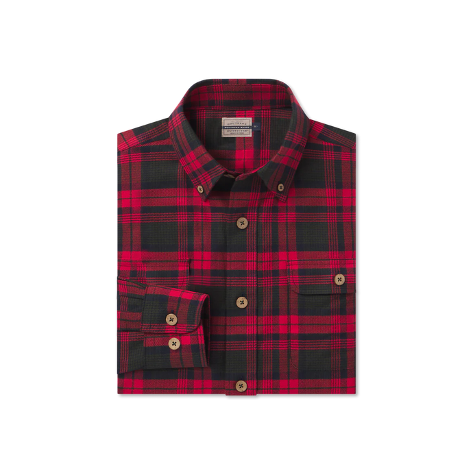 Southern Marsh Randolph Plaid Flannel in Navy&Red