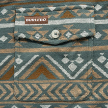 Load image into Gallery viewer, Burlebo Vintage Whitetail Aztec Heavyweight Flannel in Olive