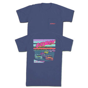 Old Row Neon Racing SS Pocket Tee in Midnight