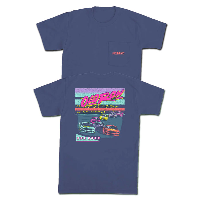 Old Row Neon Racing SS Pocket Tee in Midnight