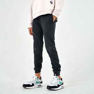 Burlebo Youth Fleece Joggers in Heather Black