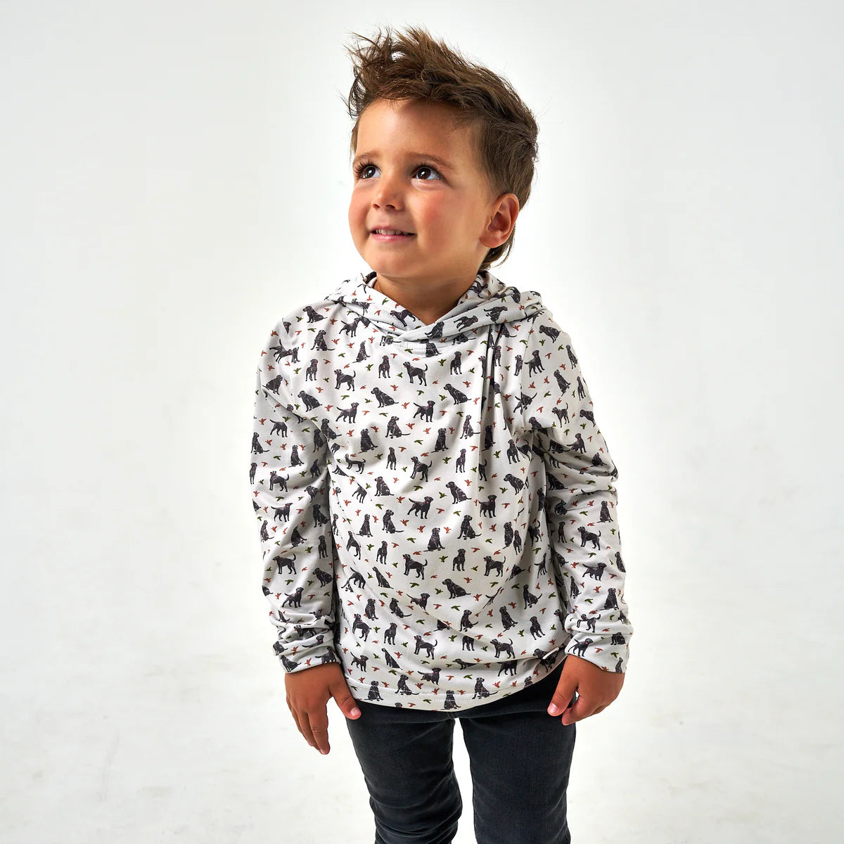Burlebo Youth Performance Hoodie Ducks and Dogs