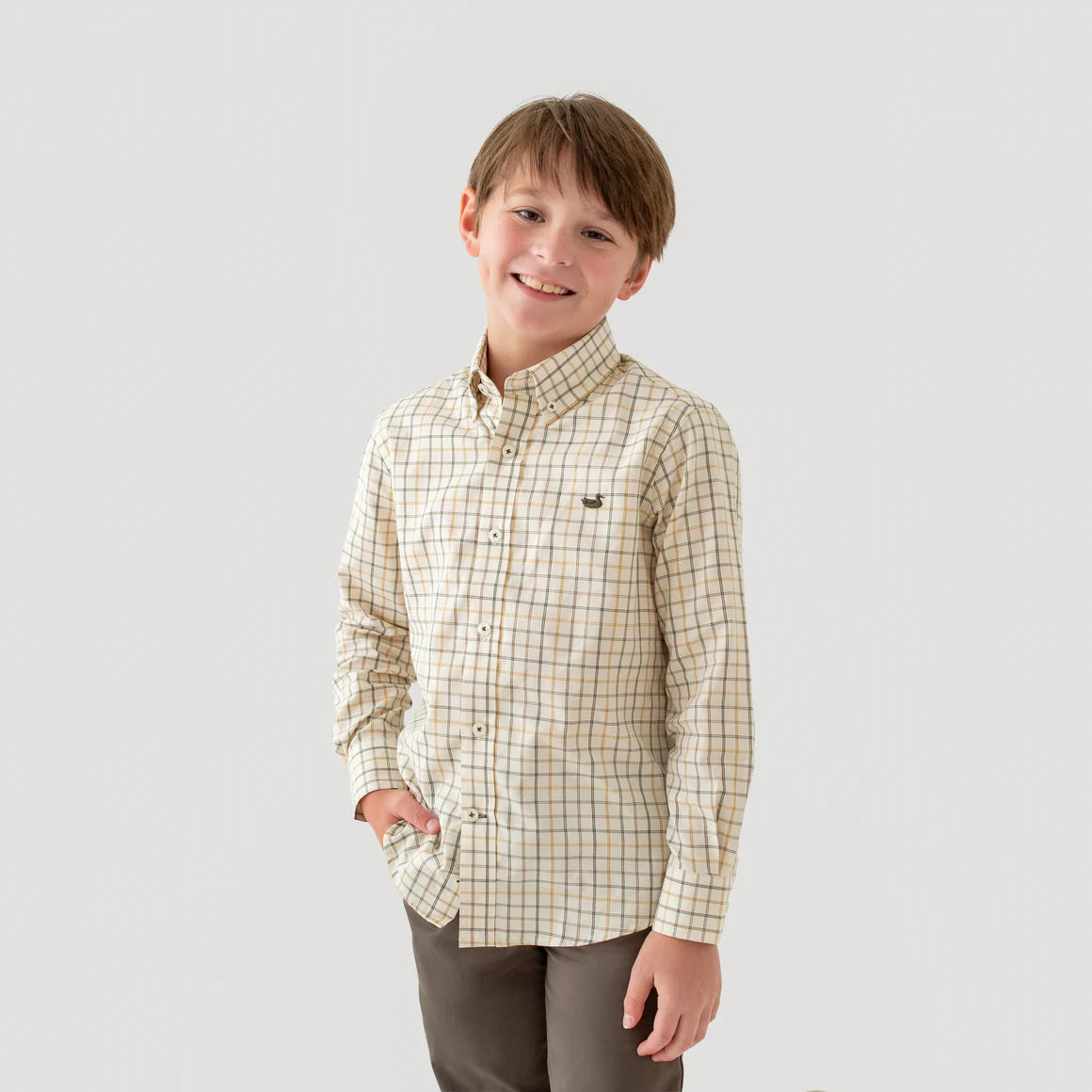 Southern Marsh Youth Chateau Windowpane Dress Shirt