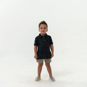 Burlebo Youth Performance Polo in Black Camo