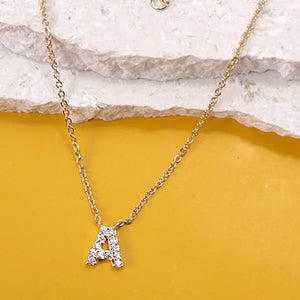 Small Personalized Rhinestone Initial Necklace