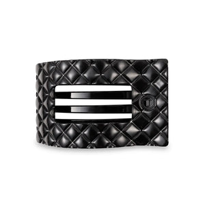 Teleties Large Flat Rectangle Clip Jet Black Quilted