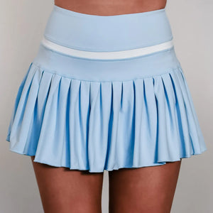 Swiftly Pleated Athletic Tennis Skort in Baby Blue