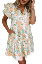 Load image into Gallery viewer, Swept Off My Feet Flutter Sleeve Floral Dress in Orange