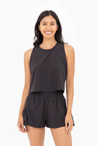 Miles On It Cropped Tank in Black