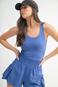 Flounce & Flow Romper in Blue