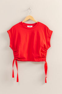 Change My Mind Short Sleeve Top in Red