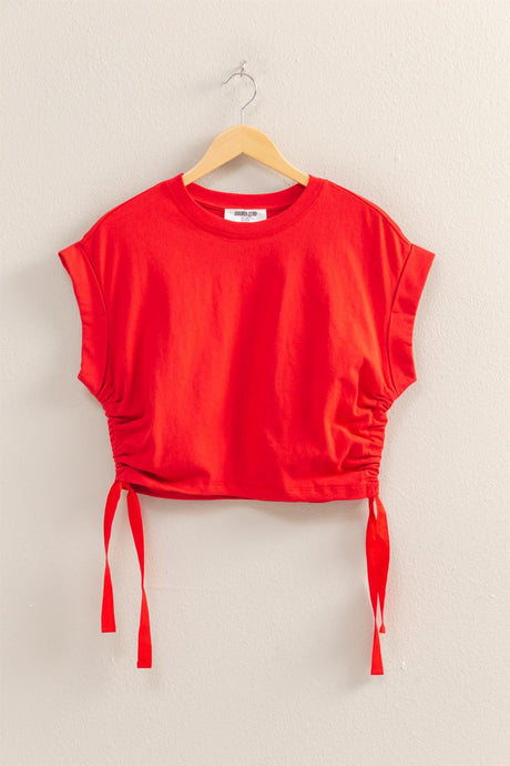 Change My Mind Short Sleeve Top in Red