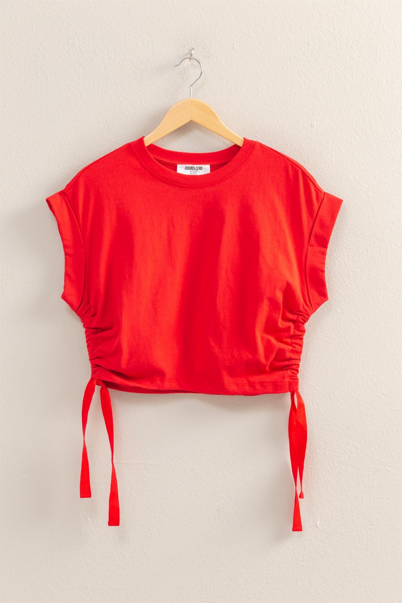 Change My Mind Short Sleeve Top in Red