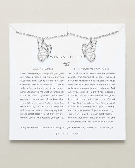 Wings To Fly Necklace Set Silver