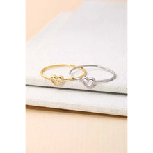 Load image into Gallery viewer, Dainty Open Heart Shape Fashion Ring Silver