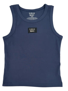Lulu Mac DD Solid Navy Tank Top