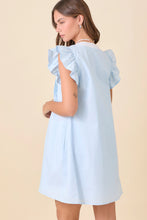Load image into Gallery viewer, Spring Dreams Ruffle Sleeve Mini Dress in Light Blue