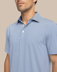 Southern Tide Brrreeze Meadowbrook Stripe Polo in Aged Denim