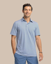 Load image into Gallery viewer, Southern Tide Brrreeze Meadowbrook Stripe Polo in Aged Denim