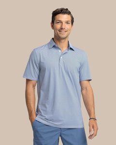 Southern Tide Brrreeze Meadowbrook Stripe Polo in Aged Denim