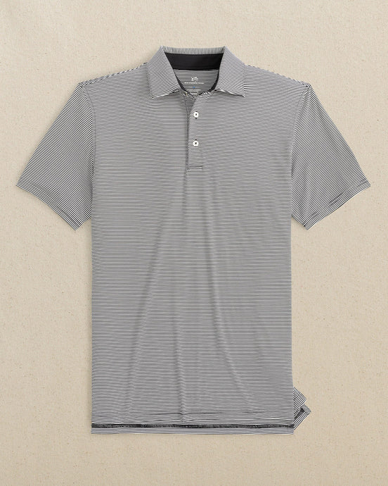 Southern Tide Brrreeze Meadowbrook Stripe Polo in Caviar Black