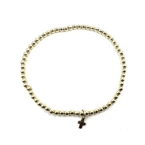 Erin Gray 3mm Gold-Filled Karma Luxe Cross Beaded Bracelet