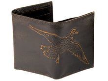 Load image into Gallery viewer, Mallard Burnished Leather Trifold Wallet