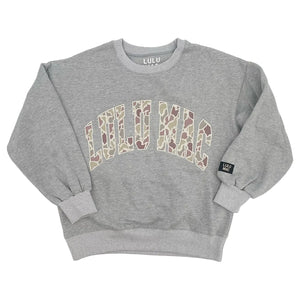 Lulu Mac Logo Sweatshirt in Light Grey/Camo