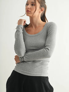 Everything Given To Me Slim Fit Scoop Neck LS Top