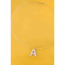Load image into Gallery viewer, Initial Pave Rhinestone Bubble Balloon Gold Necklace