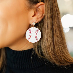 Taylor Shaye Arylic Baseball Earrings