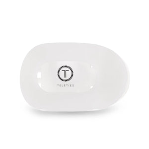 Teleties Small Flat Round Clip Coconut White