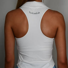 Load image into Gallery viewer, Ace Collar Tank Top in White