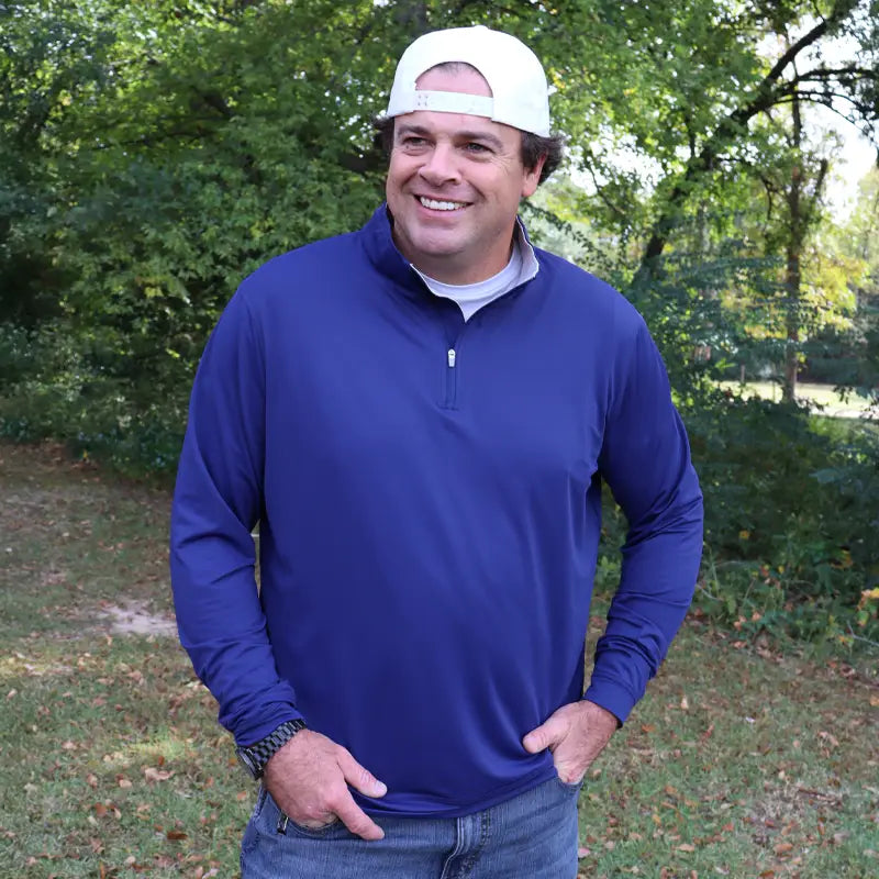 Southern Limit 1/4 Zip Pullover in Navy
