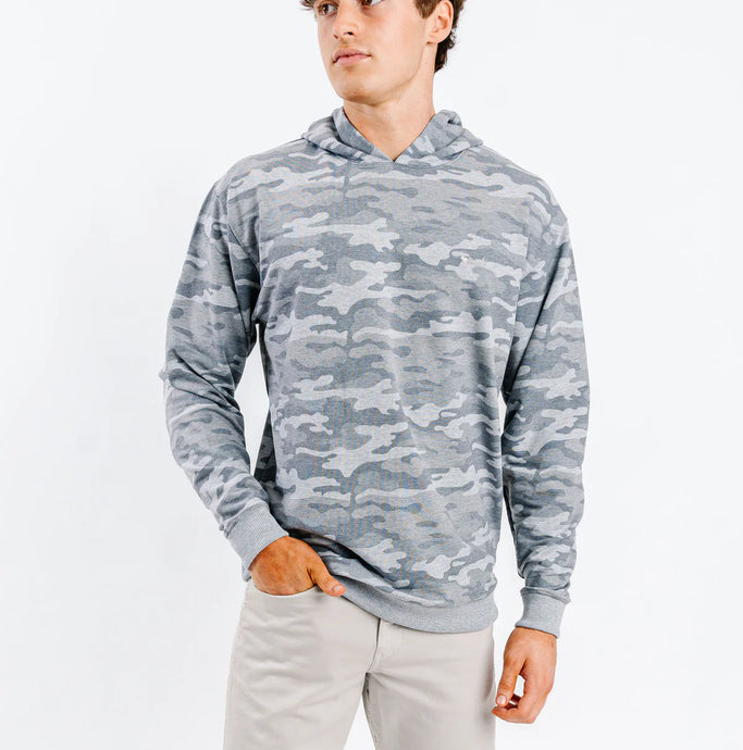 Coastal Cotton French Terry Hoodie in Grey Camo