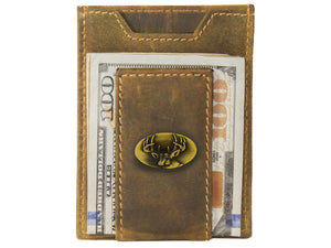 Vintage Tan Brass Buck Front Pocket Wallet