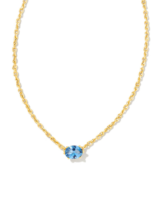 Kendra Scott Gold Cailin Pendant Necklace Blue Violet Crystal