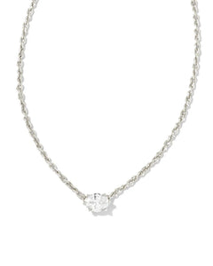 Kendra Scott Silver Cailin Pendant Necklace in White Iridescent