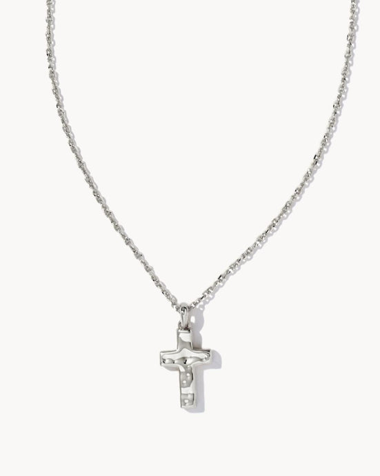 Kendra Scott Cross Pendent Necklace in Silver Metal