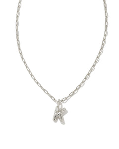 Kendra Scott Crystal Letter K Silver Metal Necklace