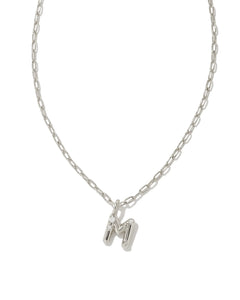 Kendra Scott Crystal Letter M Silver Metal Necklace