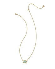 Load image into Gallery viewer, Kendra Scott Daphne Frame Pendant Necklace in Gold/Teal Amazonite