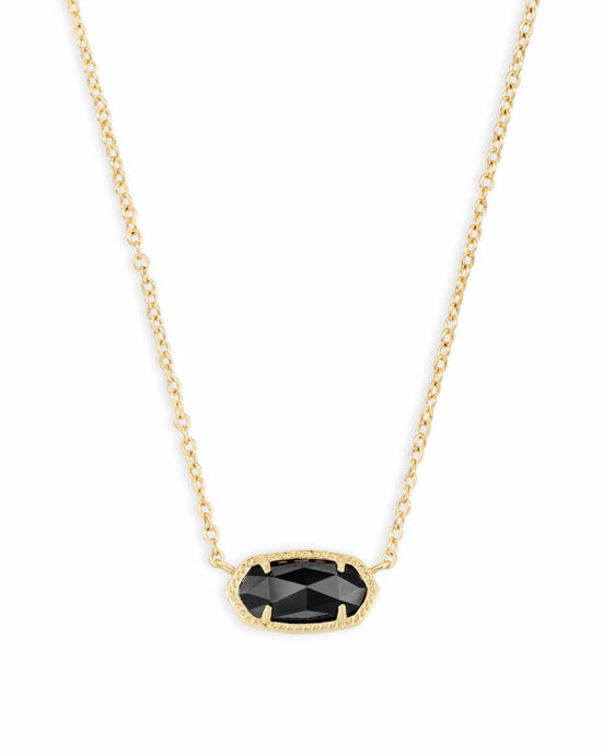 Kendra Scott Elisa Necklace in Gold/Black Opaque Glass