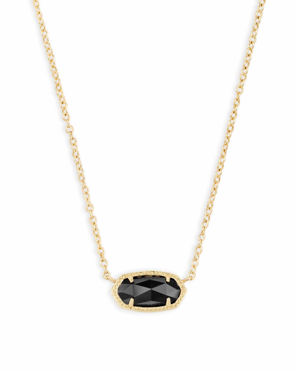Kendra Scott Elisa Necklace in Gold/Black Opaque Glass