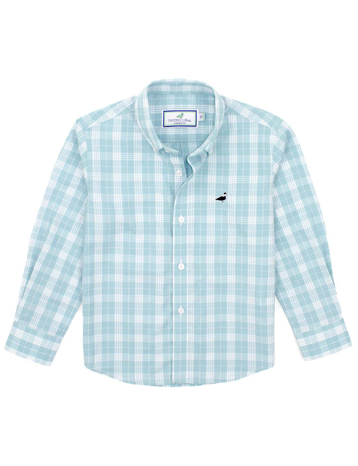 Properly Tied Boys Seasonal Sportshirt in Spanish Moss