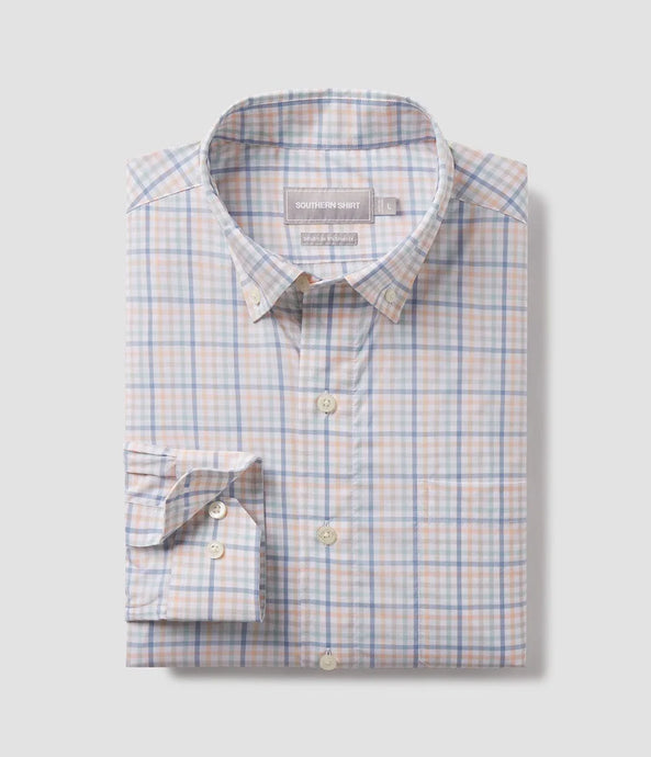 Southern Shirt Company Samford Check LS Dress Shirt in Some Beach