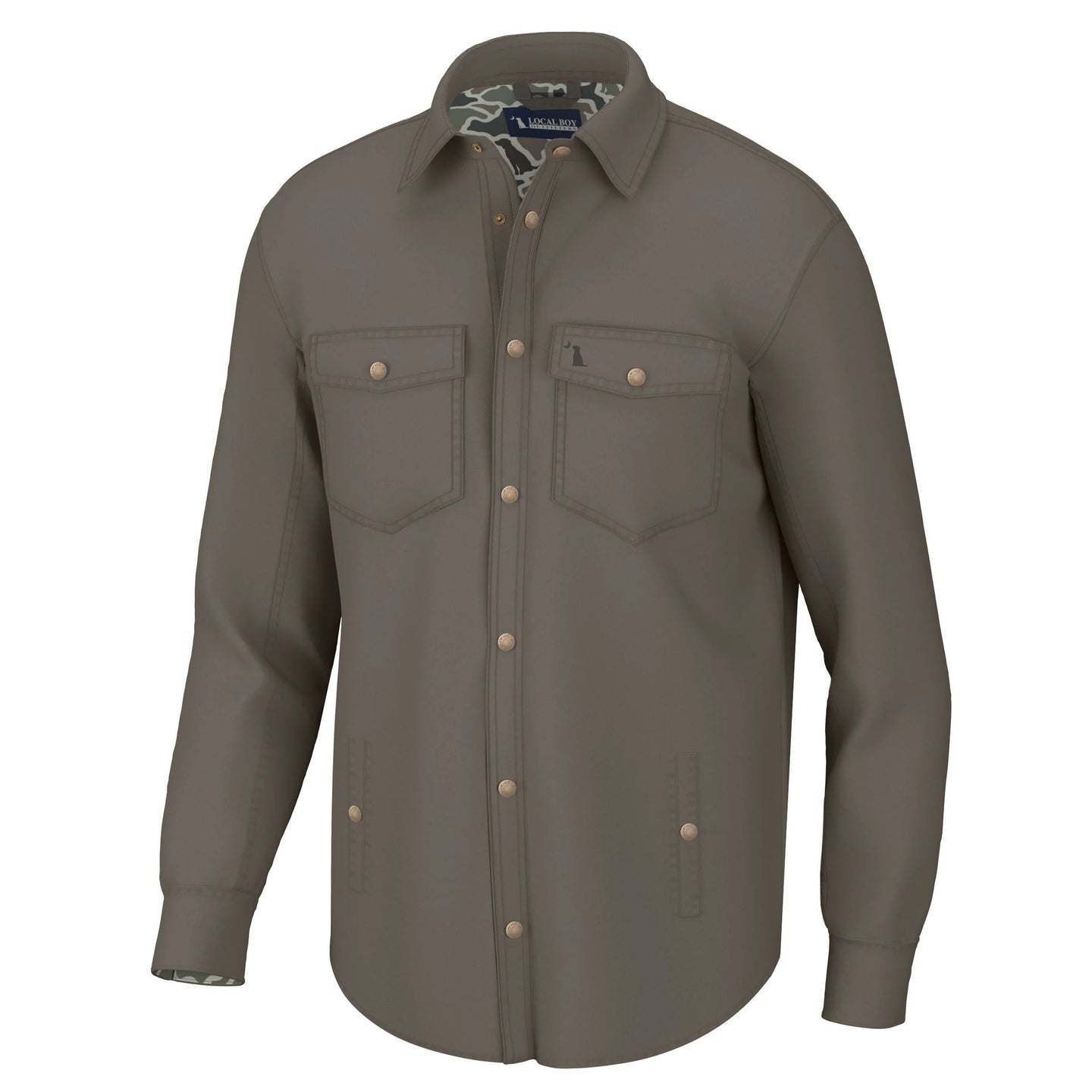 Local Boy Sportsman's Shacket in Mud Dog & Moon